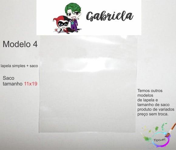 Lapela(simples) e Saco 11x19-arlequina