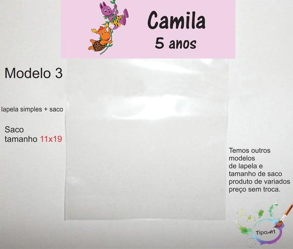 Lapela(simples) e Saco 11x19-backyardigans
