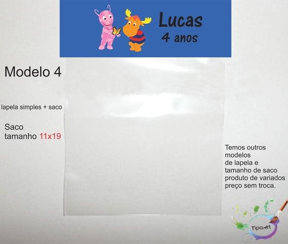 Lapela(simples) e Saco 11x19-backyardigans