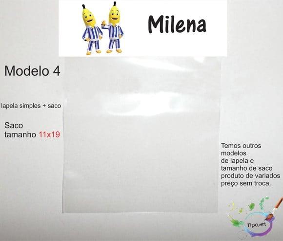 Lapela(simples) e Saco 11x19-bananas de Pijama