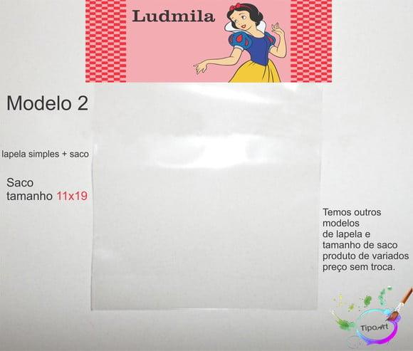 Lapela(simples) e Saco 11x19-branca de Neve