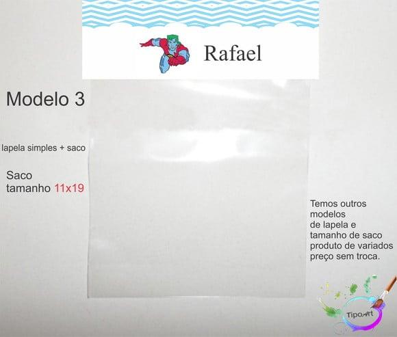 Lapela(simples) e Saco 11x19-capitão Planeta