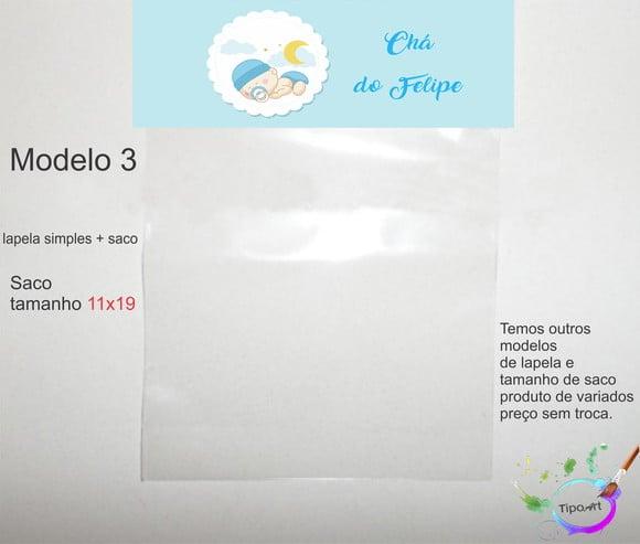 Lapela(simples) e Saco 11x19-chá de Bebê