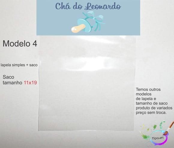 Lapela(simples) e Saco 11x19-chá de Bebê