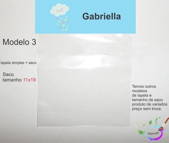 Lapela(simples) e Saco 11x19-chuva de Amor