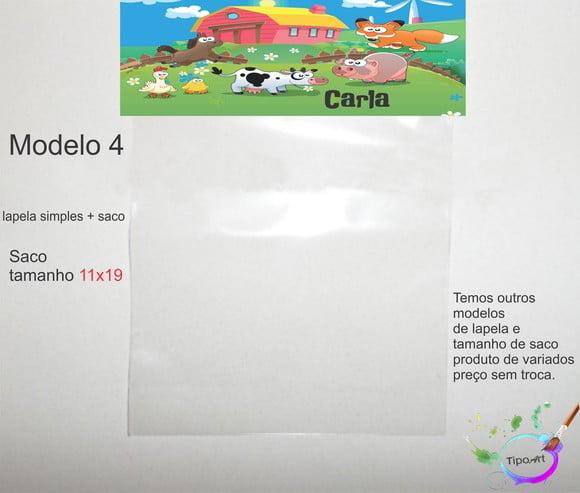 Lapela(simples) e Saco 11x19-fazendinha