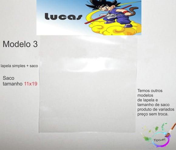 Lapela(simples) e Saco 11x19-goku