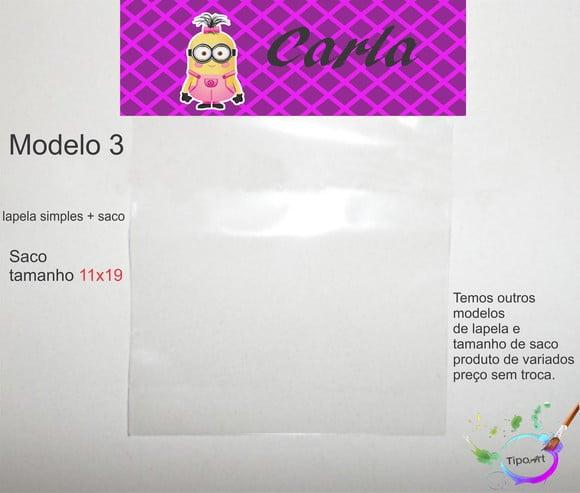 Lapela(simples) e Saco 11x19-minions