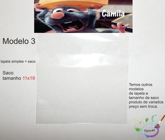 Lapela(simples) e Saco 11x19-os Croods