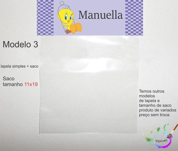Lapela(simples) e Saco 11x19-piu Piu