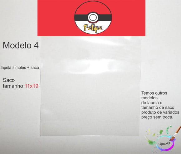 Lapela(simples) e Saco 11x19-pokemon