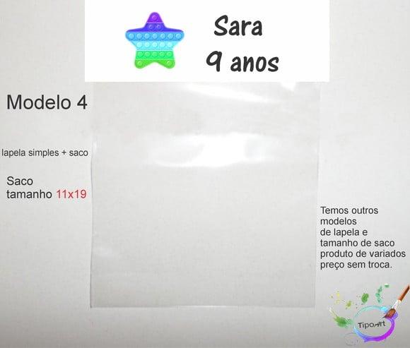 Lapela(simples) e Saco 11x19-pop Fidget