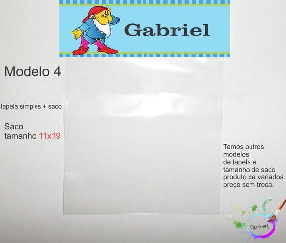 Lapela(simples) e Saco 11x19-sete Anões