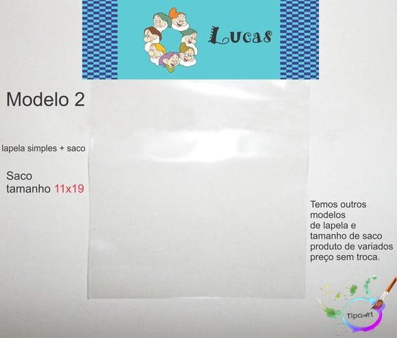 Lapela(simples) e Saco 11x19-sete Anões