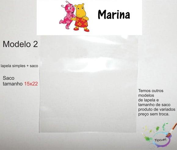 Lapela(simples) e Saco 15x22-backyardigans