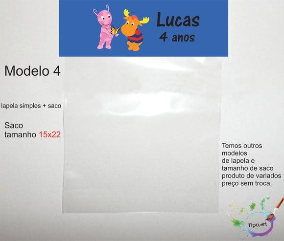 Lapela(simples) e Saco 15x22-backyardigans