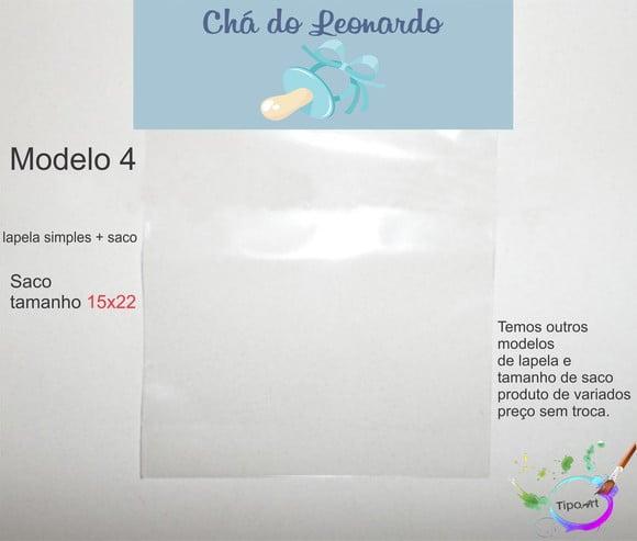 Lapela(simples) e Saco 15x22-chá de Bebê