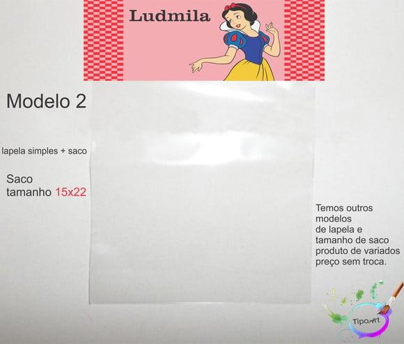 Lapela(simples) e Saco 15x22-branca de Neve