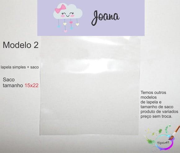 Lapela(simples) e Saco 15x22-chuva de Amor