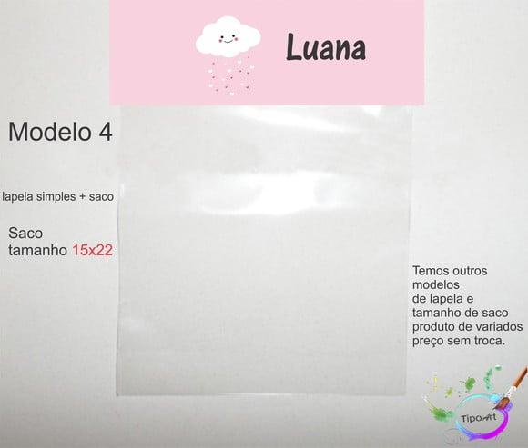 Lapela(simples) e Saco 15x22-chuva de Amor