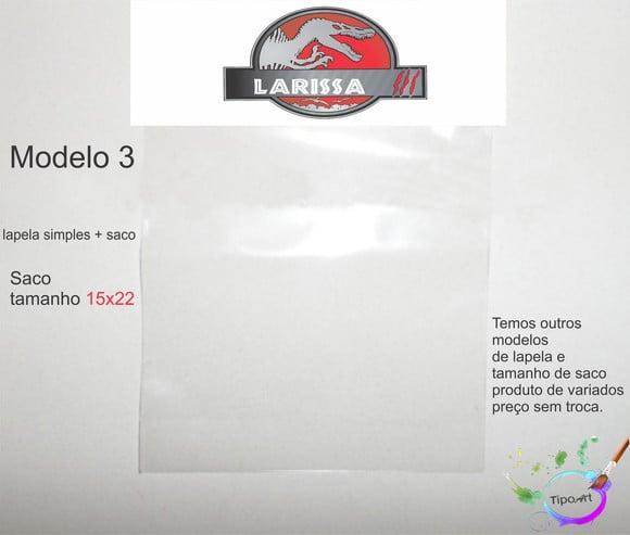 Lapela(simples) e Saco 15x22-dinossauros