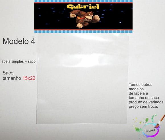 Lapela(simples) e Saco 15x22-donkey Kong