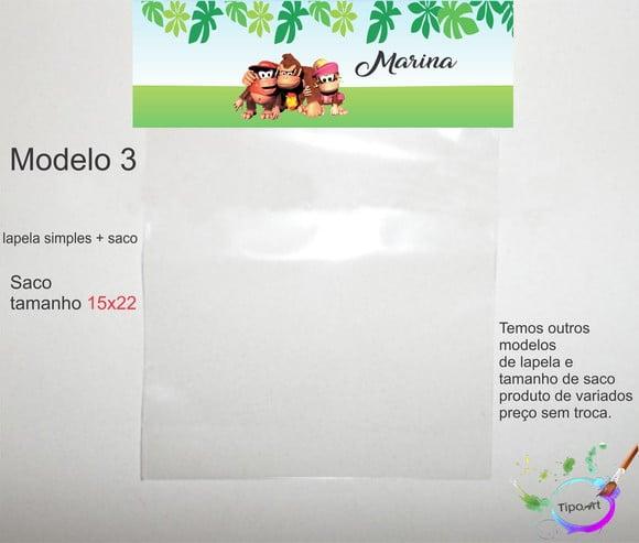 Lapela(simples) e Saco 15x22-donkey Kong
