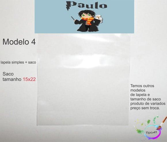 Lapela(simples) e Saco 15x22-harry Potter-modelo 1