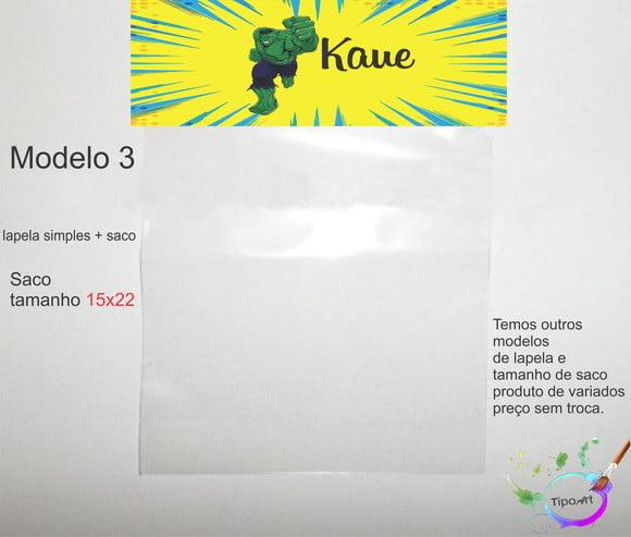 Lapela(simples) e Saco 15x22-hulk