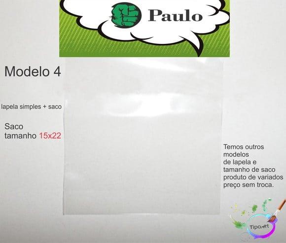 Lapela(simples) e Saco 15x22-hulk