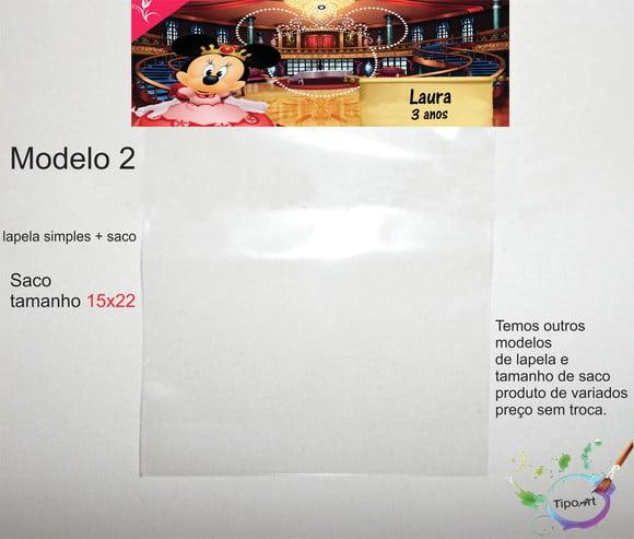 Lapela(simples) e Saco 15x22-minnie Realeza