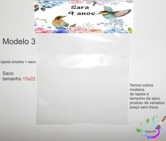 Lapela(simples) e Saco 15x22-passaros