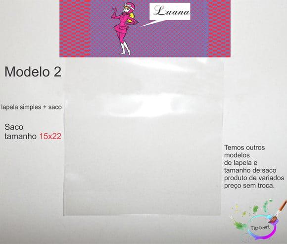 Lapela(simples) e Saco 15x22-penelope Charmosa