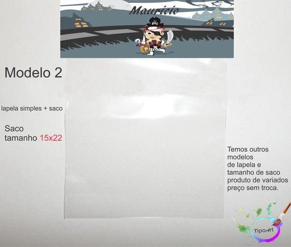 Lapela(simples) e Saco 15x22-pirata