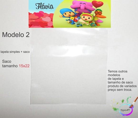 Lapela(simples) e Saco 15x22-pocoyo