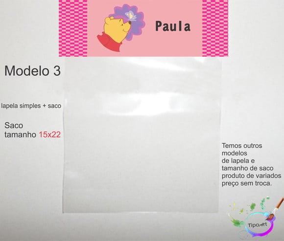 Lapela(simples) e Saco 15x22-pooh
