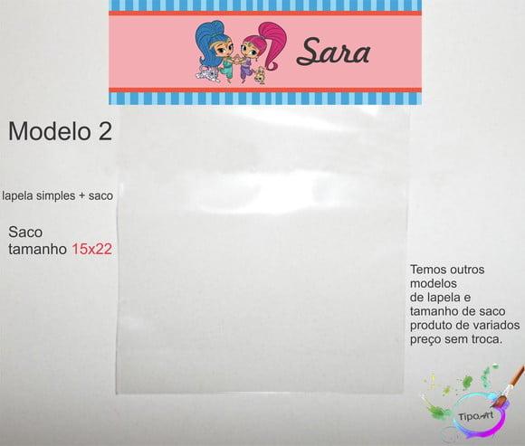Lapela(simples) e Saco 15x22-shimmer Shine