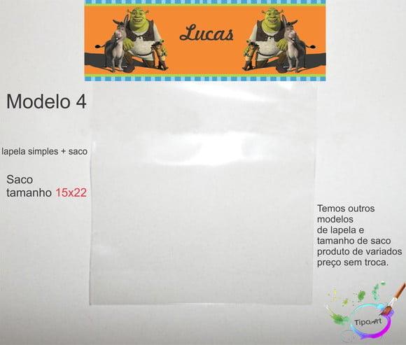 Lapela(simples) e Saco 15x22-shrek