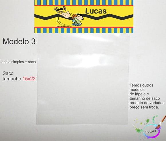 Lapela(simples) e Saco 15x22-snoopy