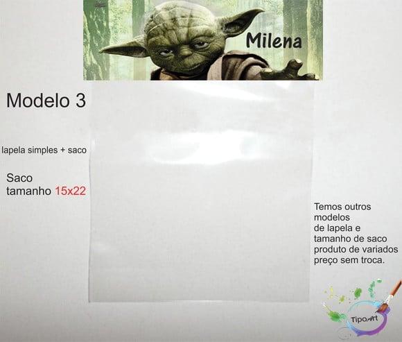 Lapela(simples) e Saco 15x22-starwars