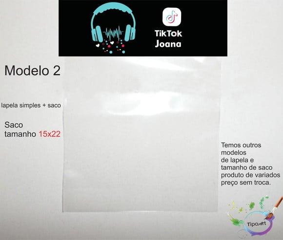 Lapela(simples) e Saco 15x22-tik Tok