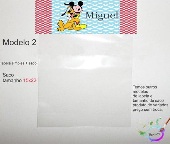 Lapela(simples) e Saco 15x22-turma do Mickey