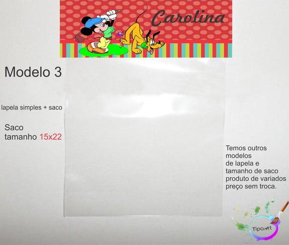Lapela(simples) e Saco 15x22-turma do Mickey