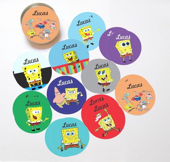 Latinha + Jogos da Memória-bob Esponja