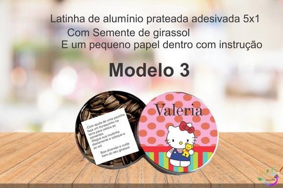Latinha Semente Girassol-hello Kitty