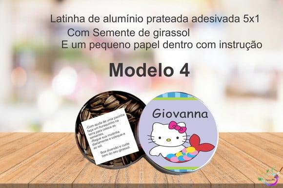 Latinha Semente Girassol-hello Kitty
