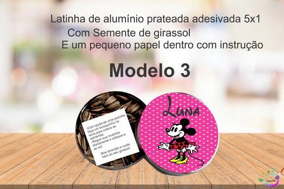 Latinha Semente Girassol-minnie