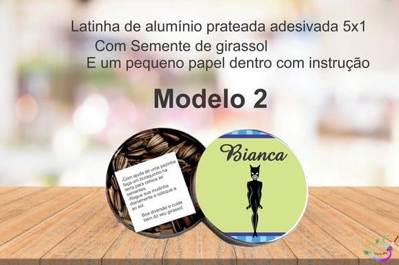 Latinha Semente Girassol-mulher Gato
