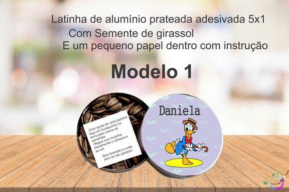 Latinha Semente Girassol-pato Donald
