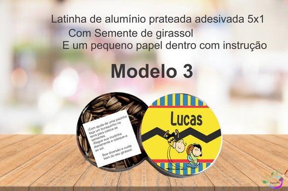 Latinha Semente Girassol-snoopy